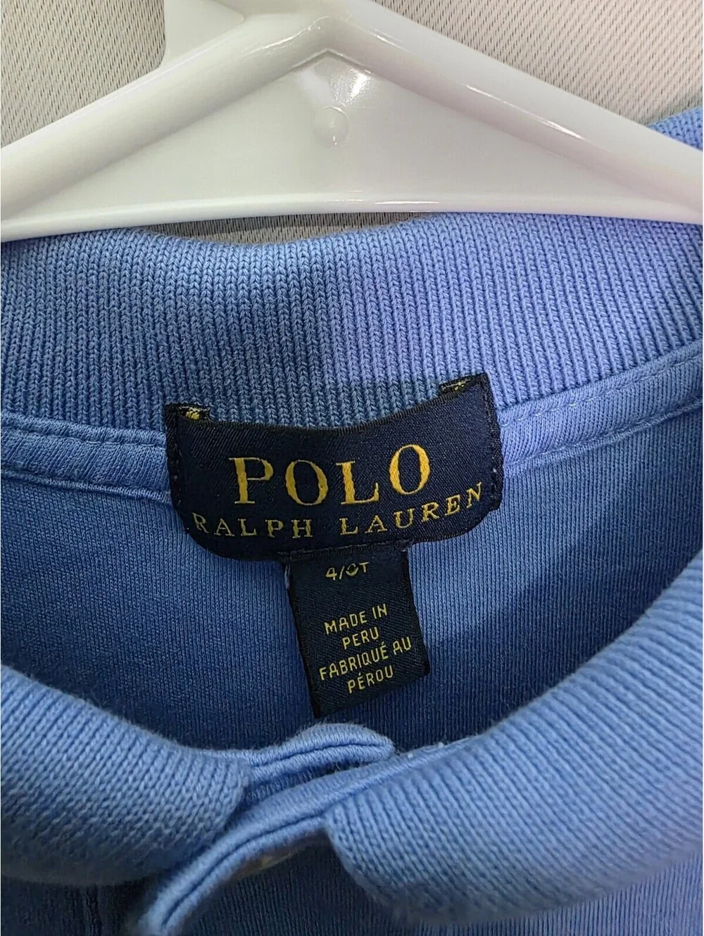 Polo Ralph Lauren The Iconic Mesh Polo Shirt Boys 4 Blue Solid Short Sleeve